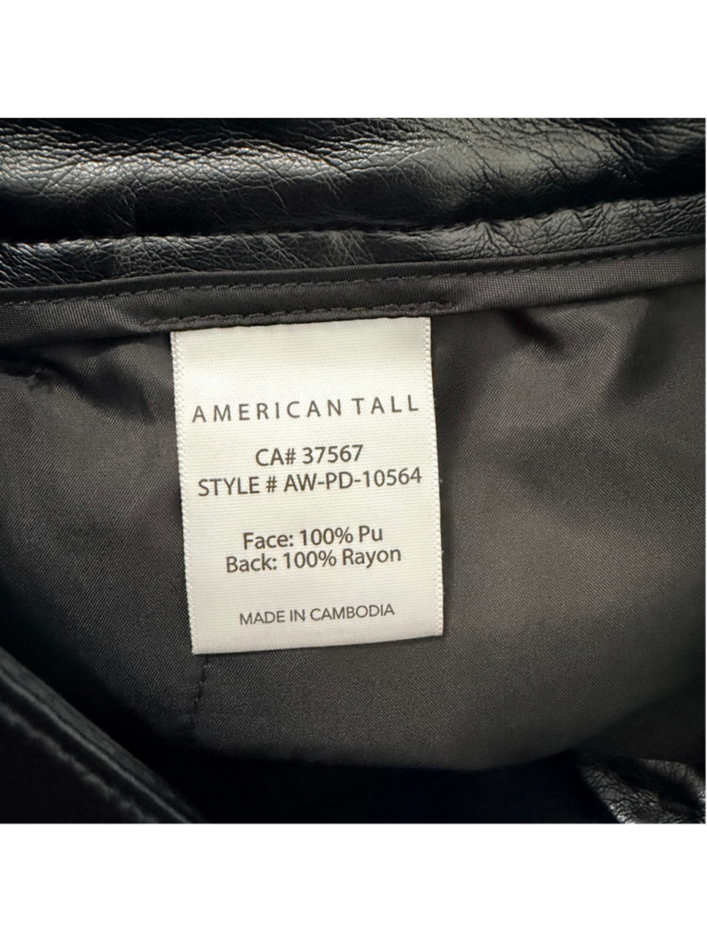 AMERICAN TALL Black Faux Vegan Leather High Rise Pants Women's Size 12 XT - Picture 9 of 13